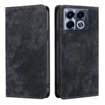 Per Infinix Note 40 5G RFID Antifurto Spazzola Magnetico Custodia in Pelle per Telefono (Nero)