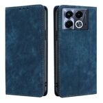 Per Infinix Note 40 5G RFID Antifurto Spazzola Magnetico Custodia in Pelle per Telefono (Blu)