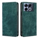Per Infinix Note 40 5G RFID Antifurto Spazzola Magnetico Custodia in Pelle per Telefono (Verde)