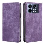 Per Infinix Note 40 5G RFID Anti-furto Spazzola Magnetico Custodia in Pelle per Telefono (Viola)