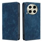 Per Tecno Camon 30 RFID Anti-furto Spazzola Magnetico Custodia in Pelle per Telefono (Blu)