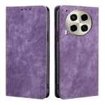 Per Tecno Camon 30 RFID Anti-furto Spazzola Magnetico Custodia in Pelle per Telefono (Viola)