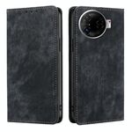 Per Tecno Camon 30 Pro 5G RFID Antifurto Spazzola Magnetico Custodia in Pelle per Telefono (Nero)
