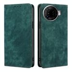Per Tecno Camon 30 Pro 5G RFID Antifurto Spazzola Magnetico Custodia in Pelle per Telefono (Verde)