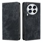 Per Tecno Camon 30 Premier 5G RFID Antifurto Spazzola Magnetico Custodia in Pelle per Telefono (Nero)