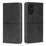Custodia magnetica in pelle con texture di mucca per Honor 200 5G (nera)