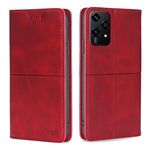 Per Honor 200 Lite 5G Custodia per telefono magnetica in pelle con texture mucca globale (rosso)