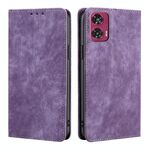 Per Motorola Edge 50 Fusion 5G RFID Antifurto Spazzola Magnetico Custodia in Pelle per Telefono (Viola)
