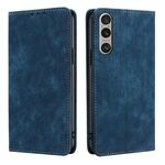 Per Sony Xperia 1 VI Custodia per telefono in pelle magnetica con spazzola antifurto RFID (blu)
