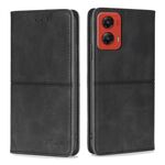 Per Motorola Moto G Stylus 5G 2024 Custodia magnetica in pelle con texture di mucca (nera)