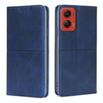 Per Motorola Moto G Stylus 5G 2024 Custodia magnetica in pelle con texture di mucca (blu)