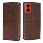 Per Motorola Moto G Stylus 5G 2024 Custodia magnetica in pelle con texture di mucca (marrone scuro)