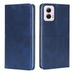 Per Motorola Moto G Power 5G 2024 Custodia magnetica in pelle con texture di mucca (blu)