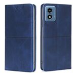 Per Motorola Moto G 5G 2024 Custodia magnetica in pelle con texture di mucca (blu)