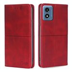 Per Motorola Moto G 5G 2024 Custodia magnetica in pelle con texture di mucca (rosso)