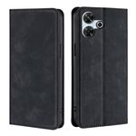 Per Redmi 13 4G Custodia in pelle magnetica Skin Feel (nero)