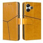 Per Redmi 13 4G Custodia per telefono in pelle con cuciture geometriche (giallo)
