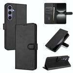 Per Samsung Galaxy S25 5G AZNS Custodia per telefono in pelle con texture di vitello e pelle di vitello (nero)