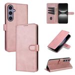 Per Samsung Galaxy S25+ 5G AZNS Custodia in pelle con texture di vitello e pelle di vitello (oro rosa)