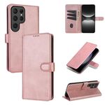 Per Samsung Galaxy S25 Ultra 5G AZNS Custodia in pelle con texture di vitello e pelle di vitello (oro rosa)