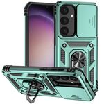 Per Samsung Galaxy S25+ 5G Custodia per telefono con supporto scorrevole Camshield (verde)