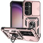 Per Samsung Galaxy S25+ 5G Custodia per telefono con supporto scorrevole Camshield (oro rosa)