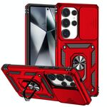 Per Samsung Galaxy S25 Ultra 5G Custodia per telefono con supporto scorrevole Camshield (rosso)