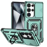 Per Samsung Galaxy S25 Ultra 5G Custodia per telefono con supporto scorrevole Camshield (verde)