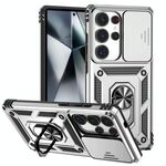 Per Samsung Galaxy S25 Ultra 5G Custodia per telefono con supporto scorrevole Camshield (argento)