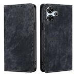 Per Redmi 13 4G RFID Anti-furto Spazzola Magnetico Custodia in Pelle per Telefono (Nero)