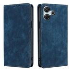 Per Redmi 13 4G RFID Anti-furto Spazzola Magnetico Custodia in Pelle per Telefono (Blu)