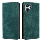 Per Redmi 13 4G RFID Antifurto Spazzola Magnetico Custodia in Pelle per Telefono (Verde)