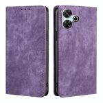 Per Redmi 13 4G RFID Anti-furto Spazzola Magnetico Custodia in Pelle per Telefono (Viola)