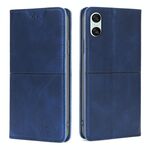 Per Sony Xperia 10 VI Custodia magnetica in pelle con texture mucca (blu)