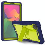 Per Xiaomi Redmi Pad SE 8.7 Custodia antiurto in silicone ibrido per PC tablet con supporto (giallo verde + blu navy)