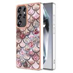 Per Samsung Galaxy S25 Ultra 5G Custodia per telefono in TPU IMD galvanica (scaglie rosa)