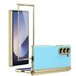 Per Samsung Galaxy Z Fold6 Custodia per telefono con placcatura sottovuoto AG integrata (blu ghiaccio)
