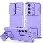 Per Samsung Galaxy S24 FE 5G Custodia per telefono con supporto stereoscopico scorrevole Camshield (viola)