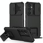 Per Samsung Galaxy S25+ 5G Custodia per telefono con supporto stereoscopico scorrevole Camshield (nero)