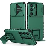 Per Samsung Galaxy S25+ 5G Custodia per telefono con supporto stereoscopico scorrevole Camshield (verde)