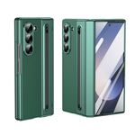 Per Samsung Galaxy Z Fold6 Custodia per telefono integrata in PC + PU con penna / Scatola per penna (verde)