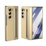 Per Samsung Galaxy Z Fold6 Custodia per telefono integrata in PC + PU con penna / scatola per penna (oro)