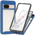 Per Google Pixel 8a Starry Sky Solid Color Series Custodia per telefono in PC + TPU con pellicola in PET (blu reale)