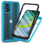 Per Motorola Moto E13 Starry Sky Solid Color Series Custodia per telefono in PC + TPU con pellicola in PET (blu cielo)