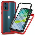 Per Motorola Moto E13 Starry Sky Solid Color Series Custodia per telefono in PC + TPU con pellicola PET (rosso)