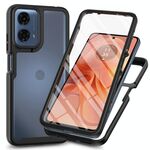 Per Motorola Moto E14 / G24 / G04 / G04s Starry Sky Solid Color Series Custodia per telefono in PC + TPU con pellicola PET (nero)