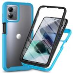 Per Motorola Moto G14 Starry Sky Solid Color Series Custodia per telefono in PC + TPU con pellicola PET (blu cielo)