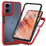 Per Motorola Moto G35 Starry Sky Solid Color Series Custodia per telefono in PC + TPU con pellicola PET (rosso)
