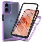 Per Motorola Moto G35 Starry Sky Solid Color Series Custodia per telefono in PC + TPU con pellicola PET (viola)