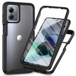 Per Motorola Moto G54 Starry Sky Solid Color Series Custodia per telefono in PC + TPU con pellicola PET (nero)